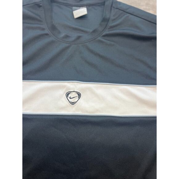 Nike Dri Fit Short Sleeve‎ T Shirt Mens Large Black and Grey Color Block - Picture 2 of 6